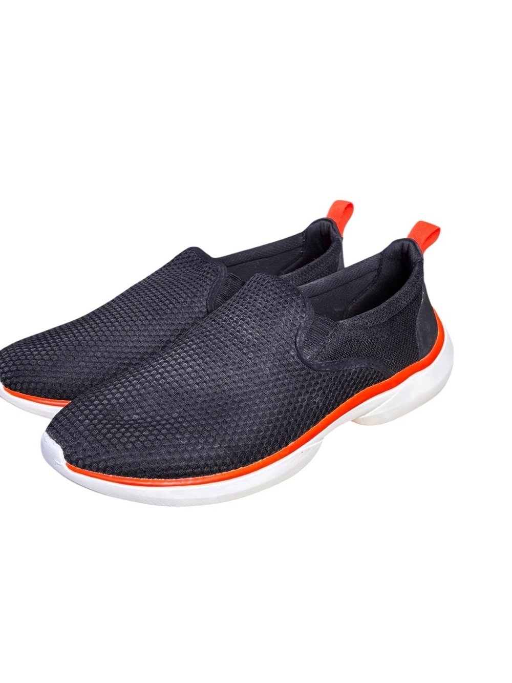 Vionic Vortex Zeta Slip-On Sneakers – Black Mesh w/ Orange Trim Women’s Size 9